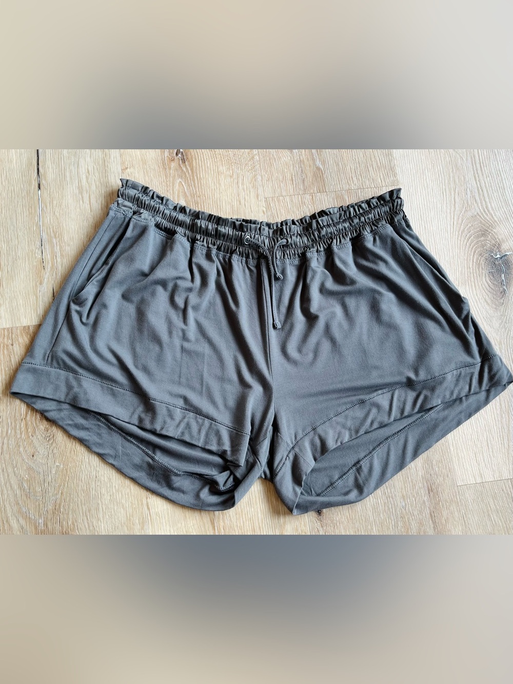 Women's Lightweight Gray Lounge Shorts with Drawstring